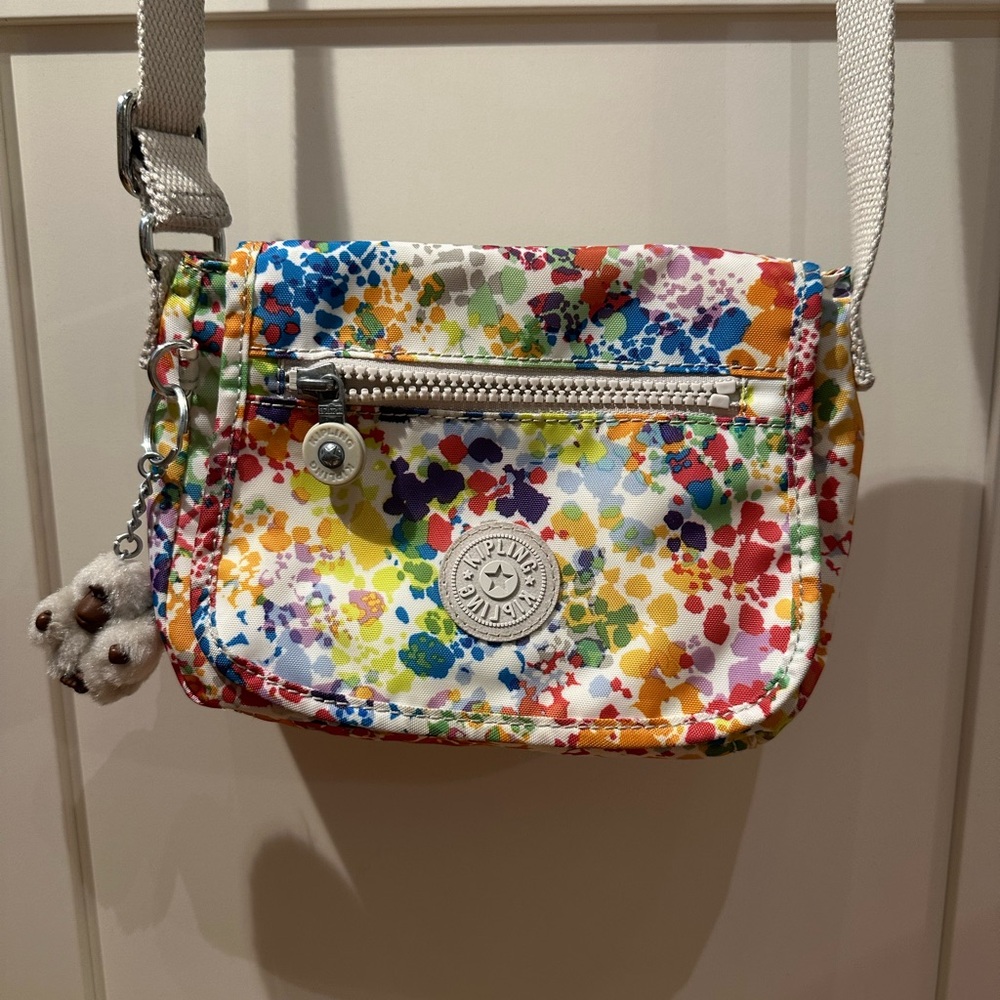 Kipling Crossbody Bag: Colorburst Rainbow Splatter Nylon